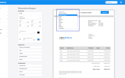 Vorlage laden Dokumenten Designer Abaninja